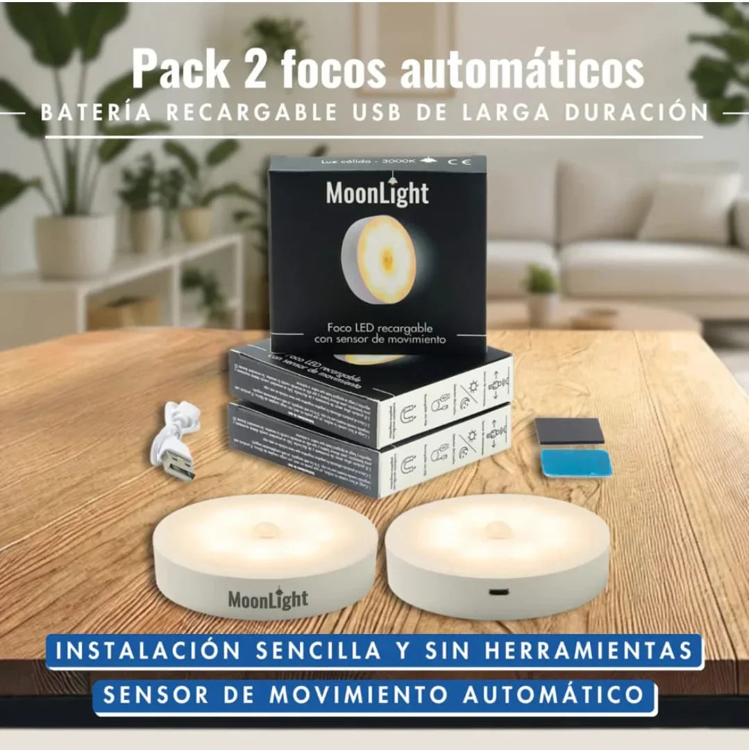 Lámpara LED recargable con sensor de movimiento